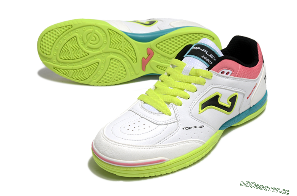 Men's Joma Top Flex 920 IC Indoor & Futsal Low-Tops Football Shoes - White/Yellow/Blue 3