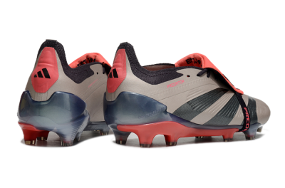 Men's Adidas Predator Elite Foldover Tongue FG Firm Ground Low-Tops Football Boots - Platinum Metallic/Aurora Black/Carbon