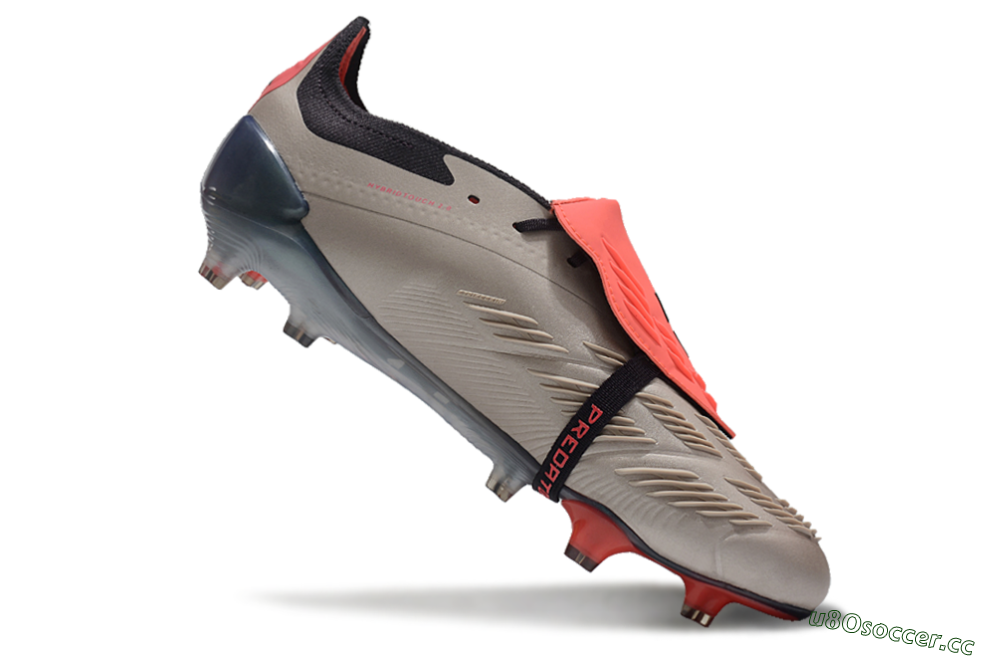 Men's Adidas Predator Elite Foldover Tongue FG Firm Ground Low-Tops Football Boots - Platinum Metallic/Aurora Black/Carbon 4