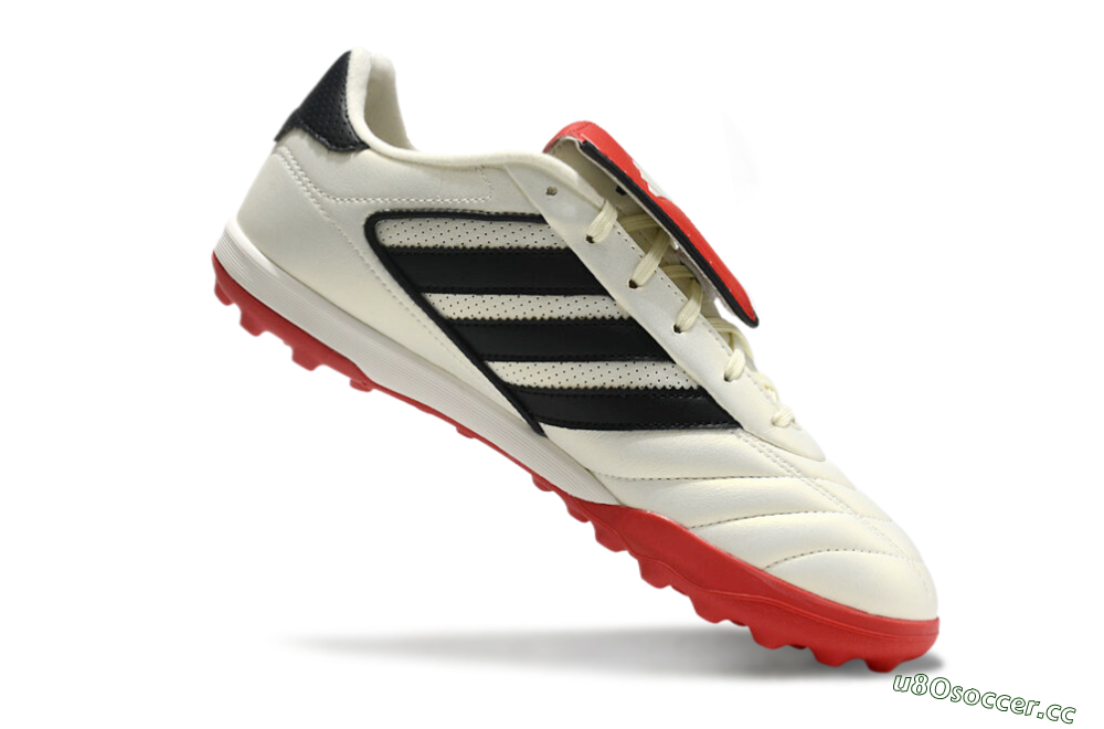 Men's Adidas Copa Gloro 2 TF Artificial Turf Low-Tops Football Shoes - Ivory/Core Black/Solar Red 4