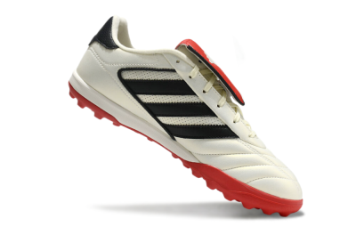 Men's Adidas Copa Gloro 2 TF Artificial Turf Low-Tops Football Shoes - Ivory/Core Black/Solar Red