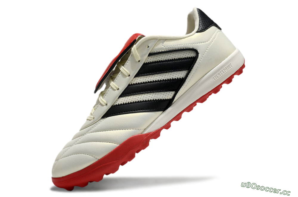 Men's Adidas Copa Gloro 2 TF Artificial Turf Low-Tops Football Shoes - Ivory/Core Black/Solar Red 5