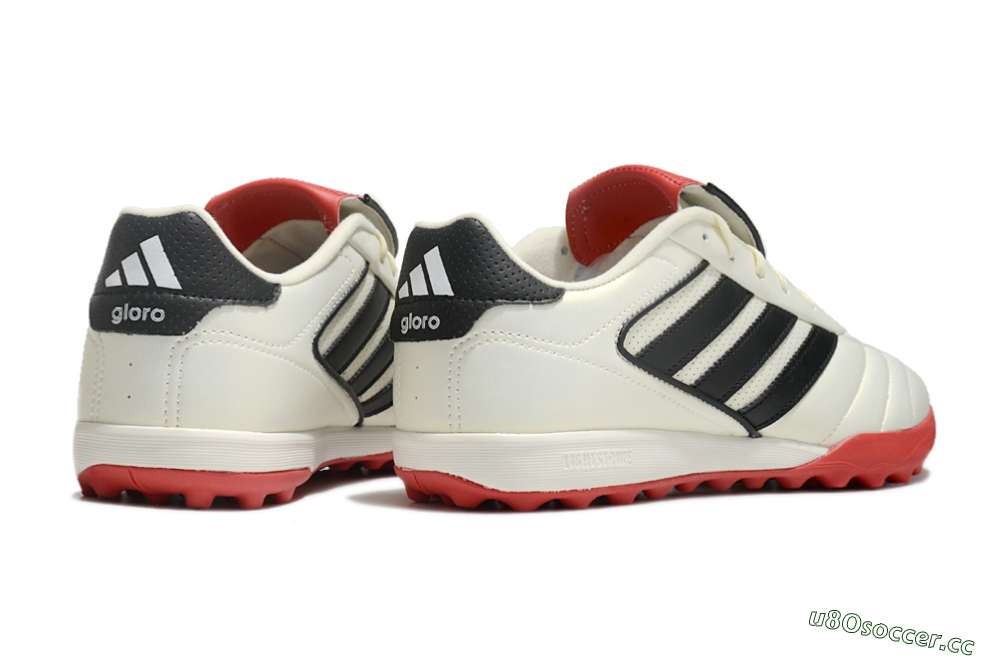 Men's Adidas Copa Gloro 2 TF Artificial Turf Low-Tops Football Shoes - Ivory/Core Black/Solar Red 6