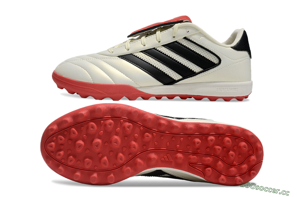 Men's Adidas Copa Gloro 2 TF Artificial Turf Low-Tops Football Shoes - Ivory/Core Black/Solar Red 1