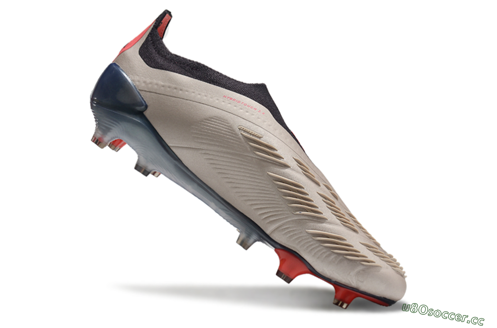 Men's Adidas Predator Elite Laceless FG Firm Ground Low-Tops Football Boots - Platinum Metallic/Aurora Black/Carbon 4