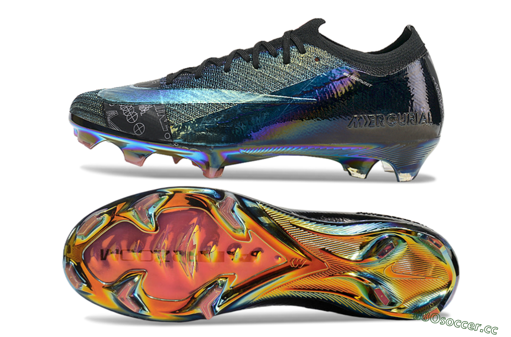 Unisex Nike Air Zoom Mercurial Vapor 15 Elite FG Firm Ground Low-Tops Football Boots - Blue/Black/Gold 1