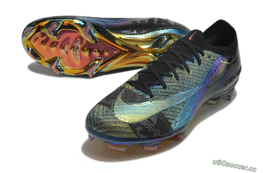 Unisex Nike Air Zoom Mercurial Vapor 15 Elite FG Firm Ground Low-Tops Football Boots - Blue/Black/Gold 3