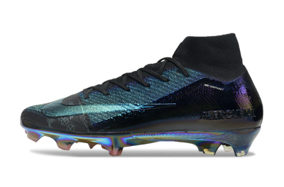 Men's Nike Air Zoom Mercurial Superfly 9 Elite FG Firm Ground High-Tops Football Boots - Metal Blue/Black