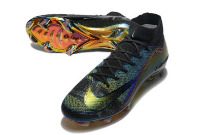 Men's Nike Air Zoom Mercurial Superfly 9 Elite FG Firm Ground High-Tops Football Boots - Metal Blue/Black