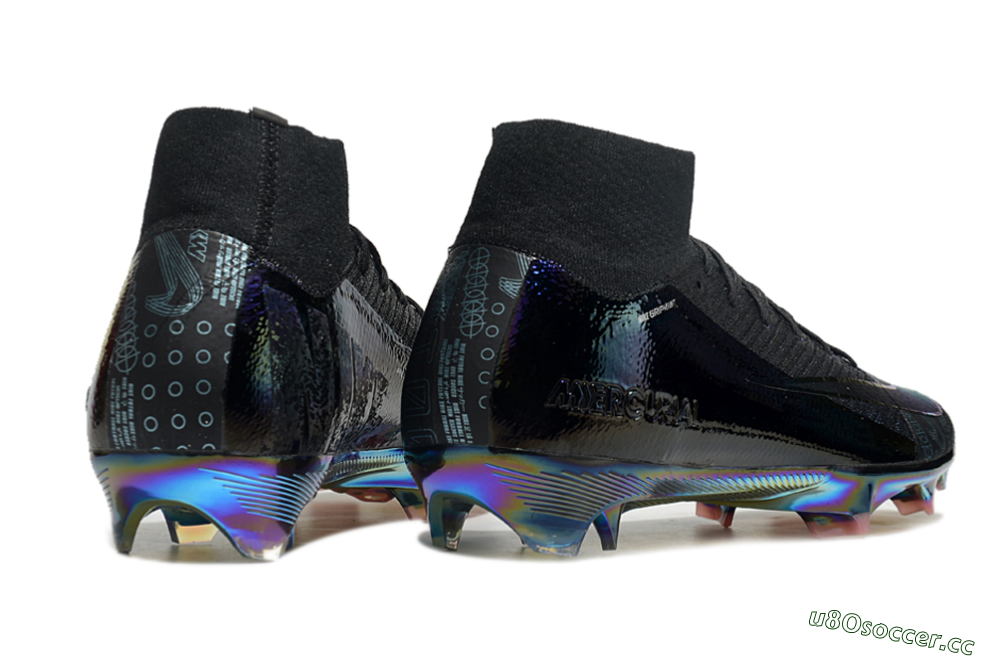 Men's Nike Air Zoom Mercurial Superfly 9 Elite FG Firm Ground High-Tops Football Boots - Metal Blue/Black 5