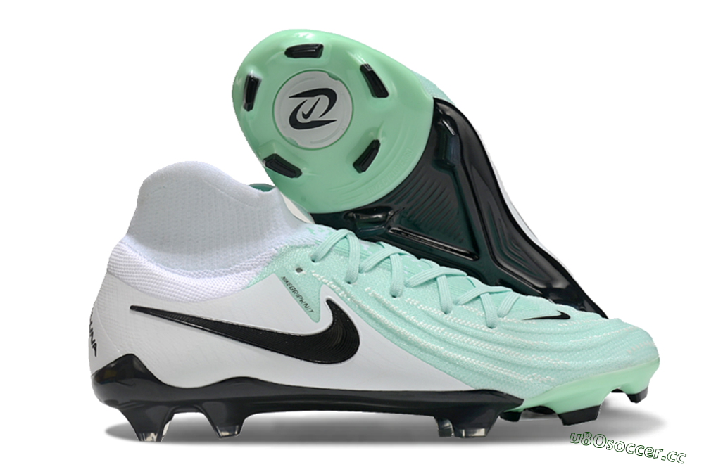 Men's Nike Phantom Luna Elite FG Firm Ground High-Tops Football Boots - Green/White/Black 2