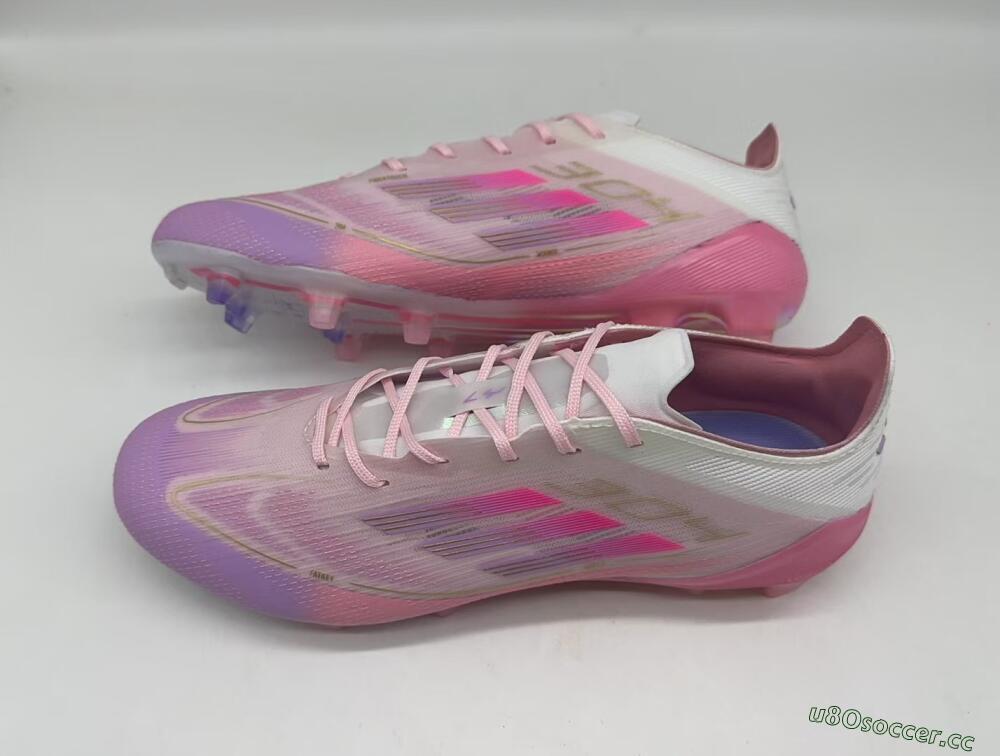 Men's Adidas F50 Elite FG Firm Ground Low-Tops Football Boots - Purple/White/Pink