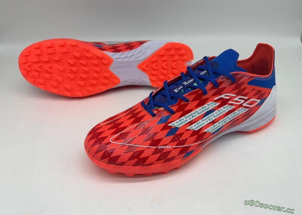 Men's Thomas Müller x Adidas F50 Elite Raumdeuter TF Artificial Turf Low-Tops Football Shoes - Red/Blue/White