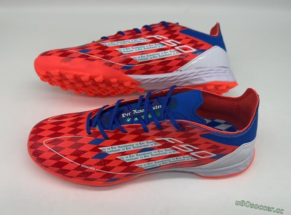 Men's Thomas Müller x Adidas F50 Elite Raumdeuter TF Artificial Turf Low-Tops Football Shoes - Red/Blue/White