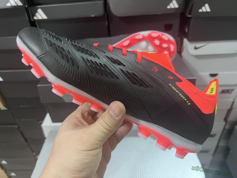 Men's Adidas Predator 24 Elite AG Artificial Grass Low-Tops Football Boots - Black/white/Red/Yellow