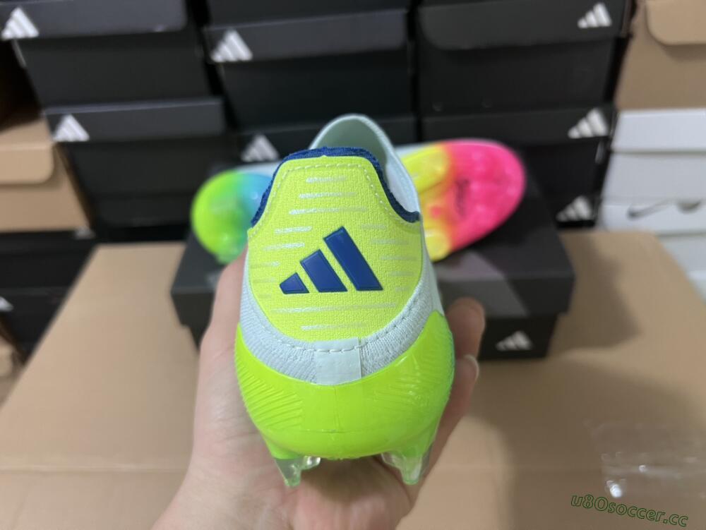 Unisex Adidas F50+ Lightstrike Pro Laceless FG Firm Ground Low-Tops Football Boots - Jade/Rainbow