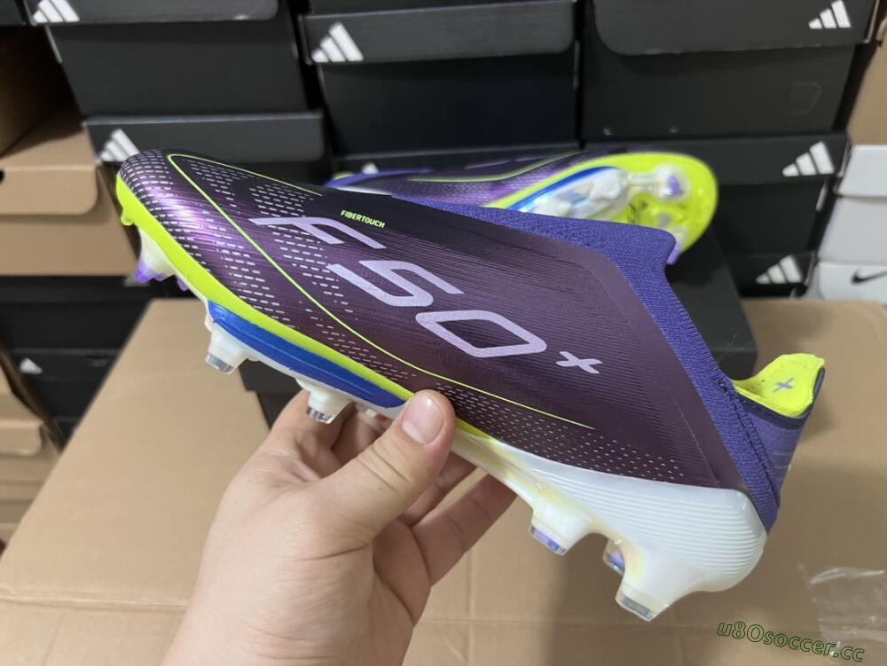 Men's Adidas F50+ Lightstrike Pro FG Firm Ground Low-Tops Football Boots - Purple/Yellow/Blue