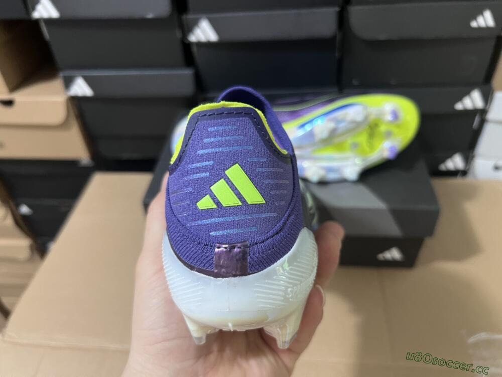 Men's Adidas F50+ Lightstrike Pro FG Firm Ground Low-Tops Football Boots - Purple/Yellow/Blue