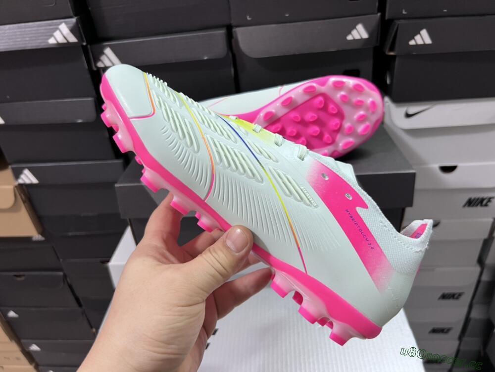 Unisex Adidas Predator Elite 24 MG Multi Ground Low-Tops Football Boots - Jade/Purple/Pink