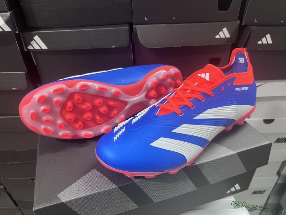 Unisex Adidas Predator Elite 24 MG Multi Ground Low-Tops Football Boots - Blue/White/Red