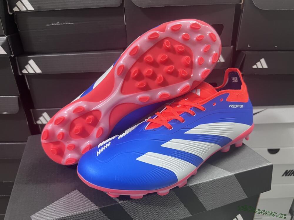 Unisex Adidas Predator Elite 24 MG Multi Ground Low-Tops Football Boots - Blue/White/Red