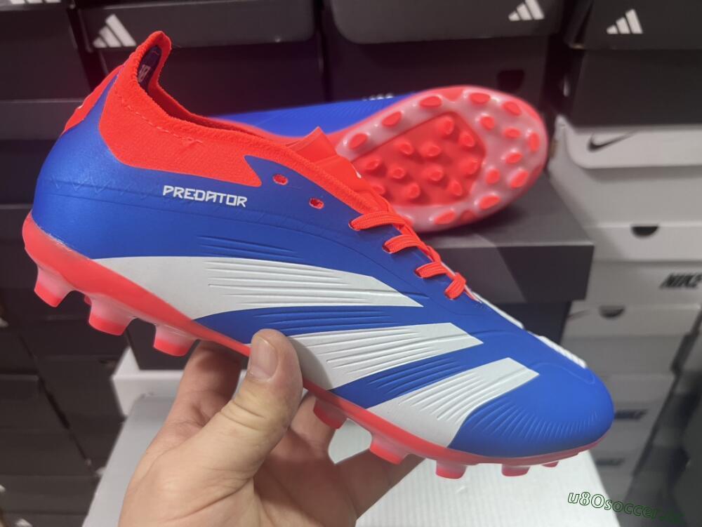 Unisex Adidas Predator Elite 24 MG Multi Ground Low-Tops Football Boots - Blue/White/Red