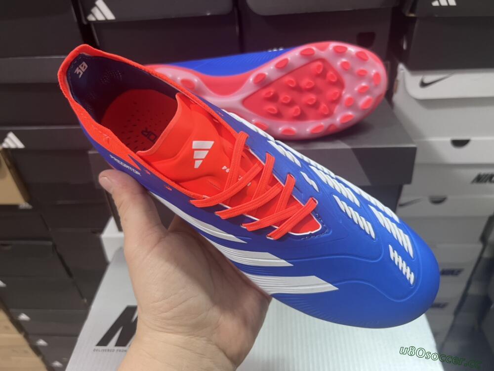Unisex Adidas Predator Elite 24 MG Multi Ground Low-Tops Football Boots - Blue/White/Red