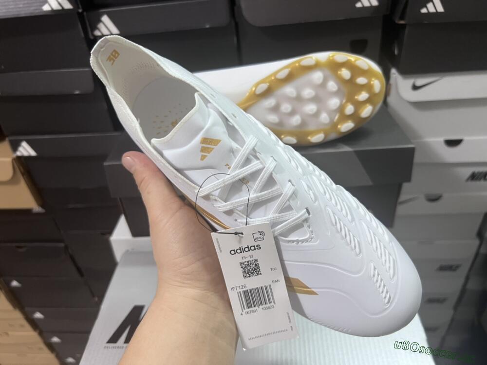 Unisex Adidas Predator Elite 24 MG Multi Ground Low-Tops Football Boots - White/Gold