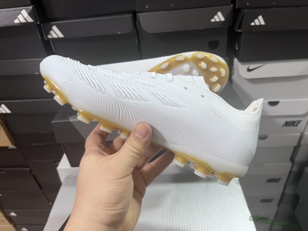 Unisex Adidas Predator Elite 24 MG Multi Ground Low-Tops Football Boots - White/Gold