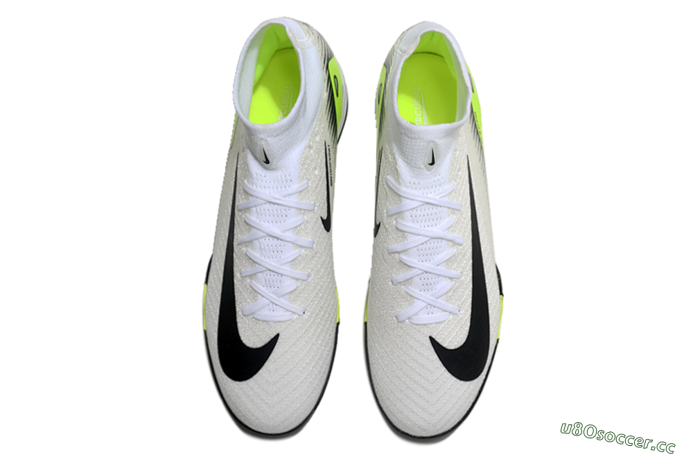 Unisex Nike Air Zoom Mercurial Superfly 10 Elite TF Artificial Turf High-Tops Football Shoes - White/Black/Yellow 4