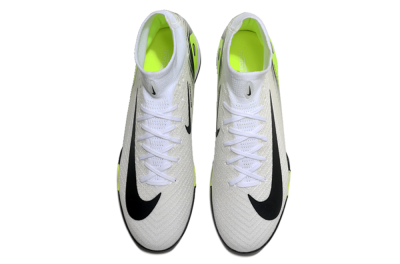 Unisex Nike Air Zoom Mercurial Superfly 10 Elite TF Artificial Turf High-Tops Football Shoes - White/Black/Yellow