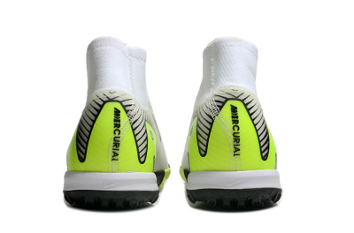 Unisex Nike Air Zoom Mercurial Superfly 10 Elite TF Artificial Turf High-Tops Football Shoes - White/Black/Yellow