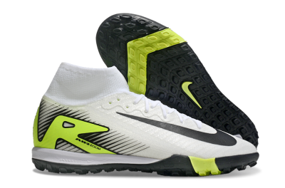 Unisex Nike Air Zoom Mercurial Superfly 10 Elite TF Artificial Turf High-Tops Football Shoes - White/Black/Yellow