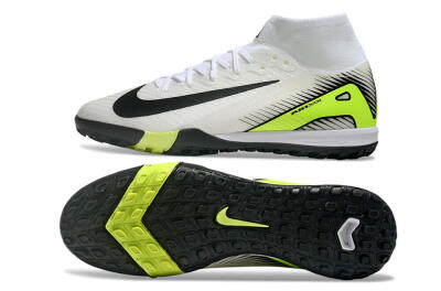 Unisex Nike Air Zoom Mercurial Superfly 10 Elite TF Artificial Turf High-Tops Football Shoes - White/Black/Yellow