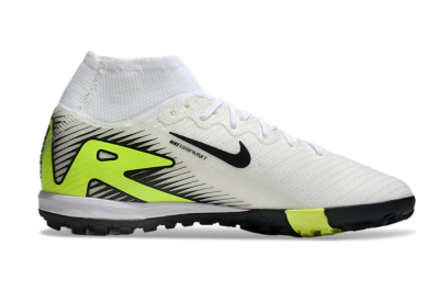 Unisex Nike Air Zoom Mercurial Superfly 10 Elite TF Artificial Turf High-Tops Football Shoes - White/Black/Yellow