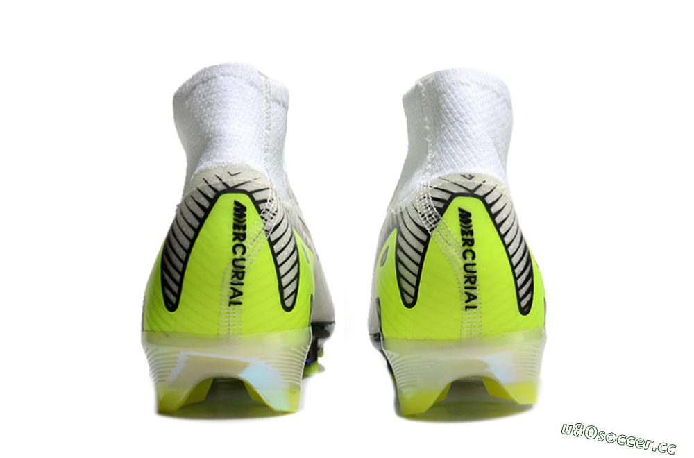 Unisex Nike Air Zoom Mercurial Superfly 10 Elite FG Firm Ground High-Tops Football Boots - White/Black/Yellow/Gold 6