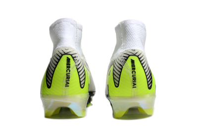 Unisex Nike Air Zoom Mercurial Superfly 10 Elite FG Firm Ground High-Tops Football Boots - White/Black/Yellow/Gold
