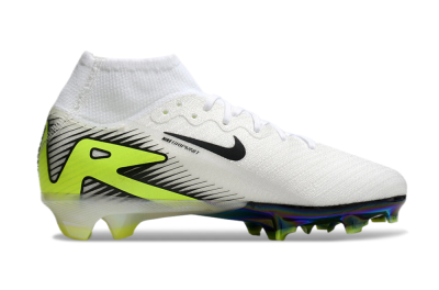 Unisex Nike Air Zoom Mercurial Superfly 10 Elite FG Firm Ground High-Tops Football Boots - White/Black/Yellow/Gold
