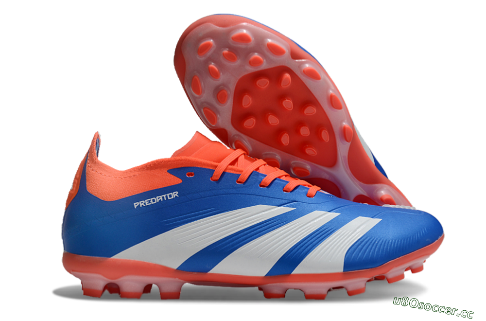 Unisex Adidas Predator Elite 24 MG Multi Ground Low-Tops Football Boots - Blue/White/Red 2