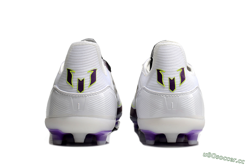 Unisex Messi x Adidas F50 Elite MG Multi Ground Low-Tops Football Boots - White/Black/Purple 7