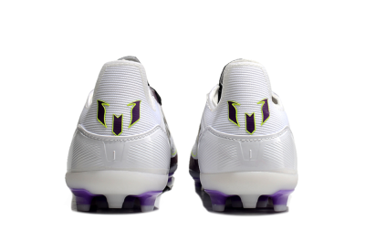 Unisex Messi x Adidas F50 Elite MG Multi Ground Low-Tops Football Boots - White/Black/Purple