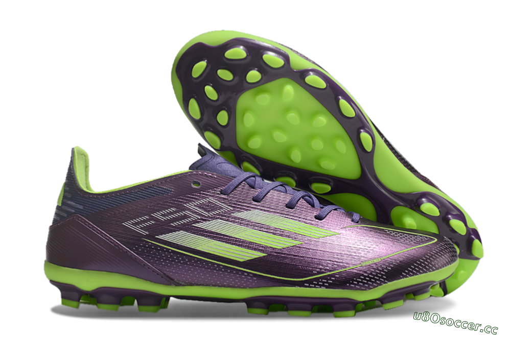Unisex Adidas F50 Elite MG Multi Ground Low-Tops Football Boots - Purple/Yellow 2