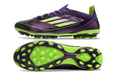 Unisex Adidas F50 Elite MG Multi Ground Low-Tops Football Boots - Purple/Yellow