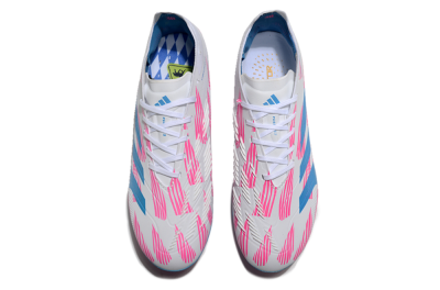 Unisex Adidas Predator Elite 24 MG Multi Ground Low-Tops Football Boots - White/Blue/Pink