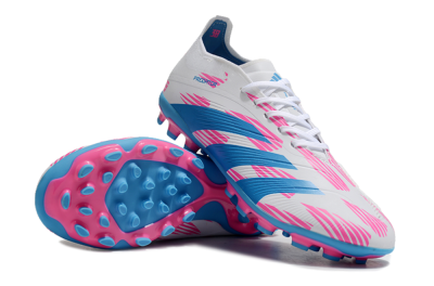 Unisex Adidas Predator Elite 24 MG Multi Ground Low-Tops Football Boots - White/Blue/Pink