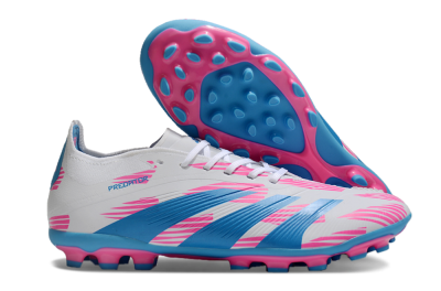 Unisex Adidas Predator Elite 24 MG Multi Ground Low-Tops Football Boots - White/Blue/Pink