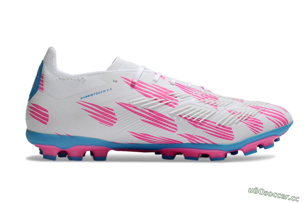 Unisex Adidas Predator Elite 24 MG Multi Ground Low-Tops Football Boots - White/Blue/Pink 5