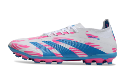 Unisex Adidas Predator Elite 24 MG Multi Ground Low-Tops Football Boots - White/Blue/Pink