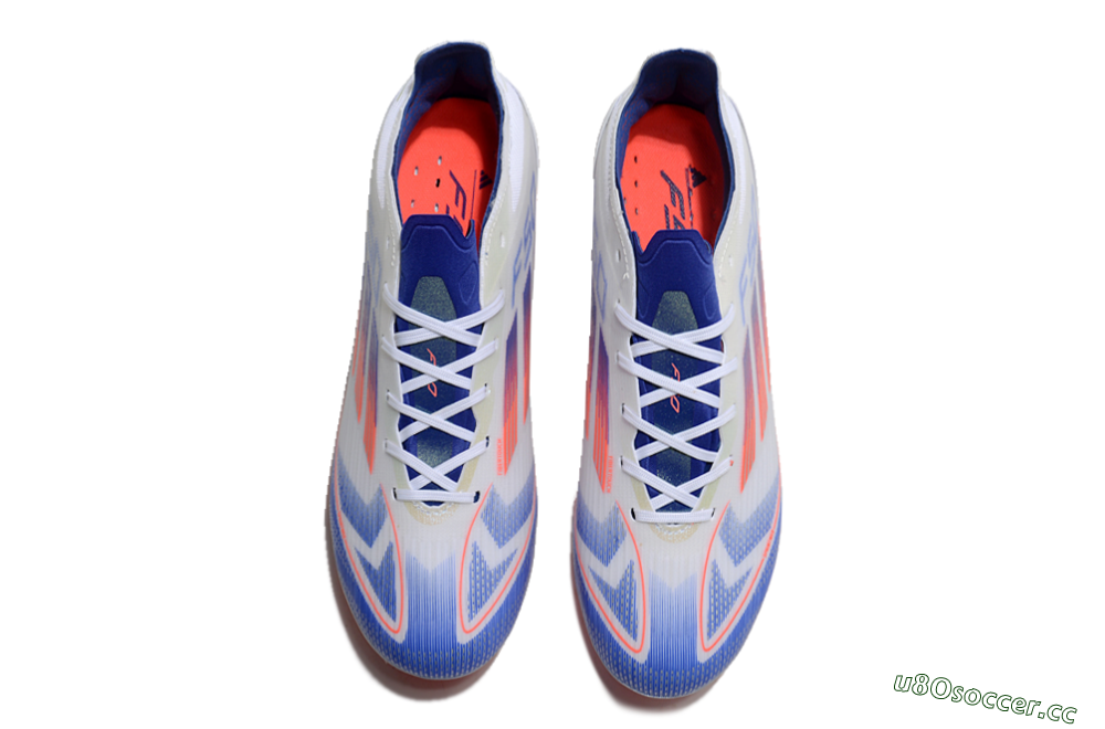 Unisex Adidas F50 Elite MG Multi Ground Low-Tops Football Boots - White/Blue/Red 5