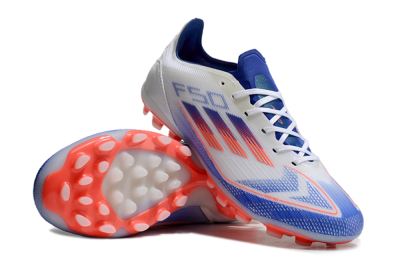Unisex Adidas F50 Elite MG Multi Ground Low-Tops Football Boots - White/Blue/Red